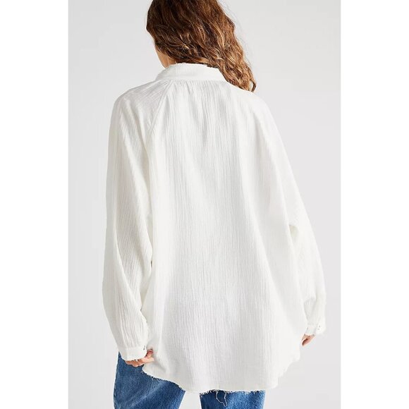 🎉LAST CHANCE🎉 FREE PEOPLE We The Free Summer Daydream Buttondown / White - Picture 3 of 16